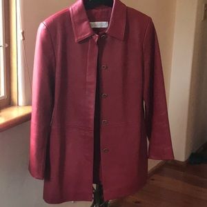 Leather Coat RED
